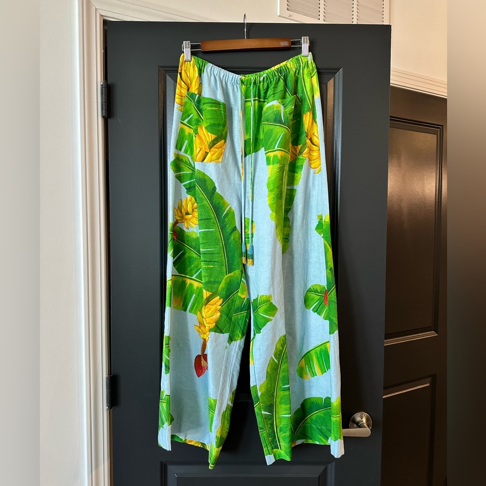 Farm Rio printed linen blend pants